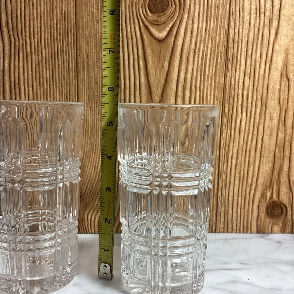 Godinger Elegant Clear Glen Plaid Glasses set of 3